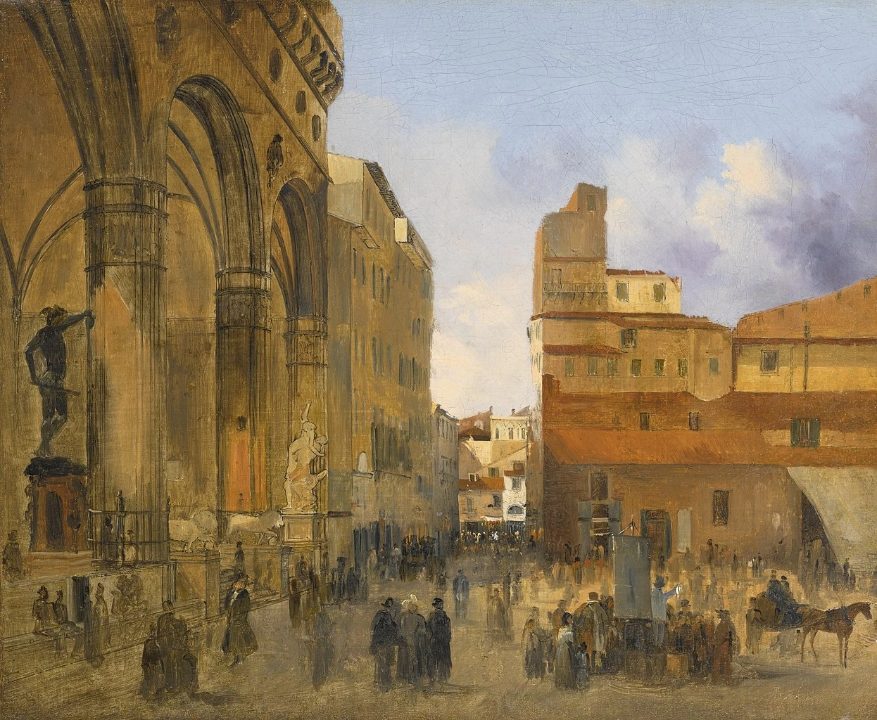Una veduta di Piazza della Signoria con la Loggia dei Lanzi a sinistra